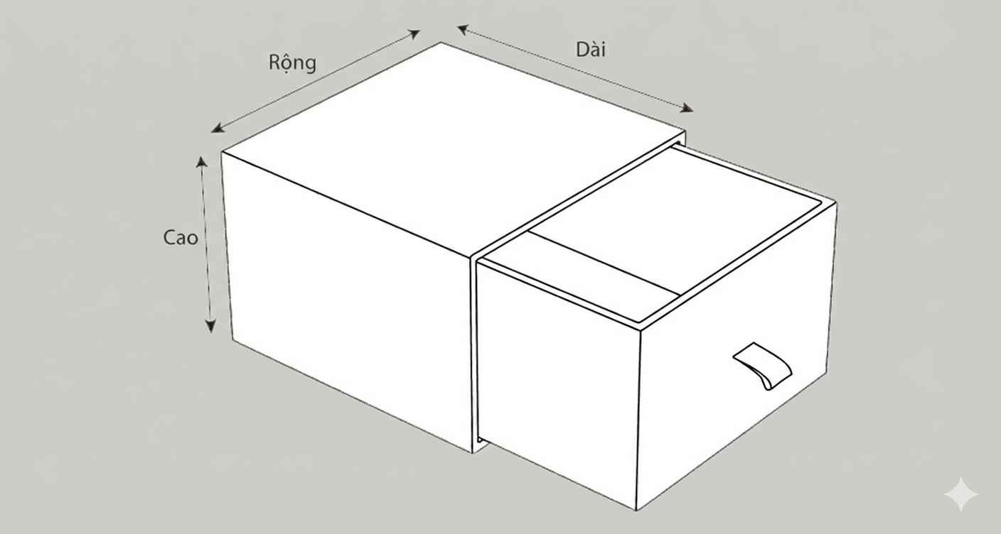 Cấu tạo của hộp nắp trượt, nắp kéo