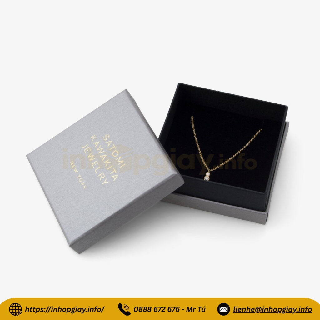 Mẫu hộp giấy đựng trang sức vòng cổ in logo theo yêu cầu