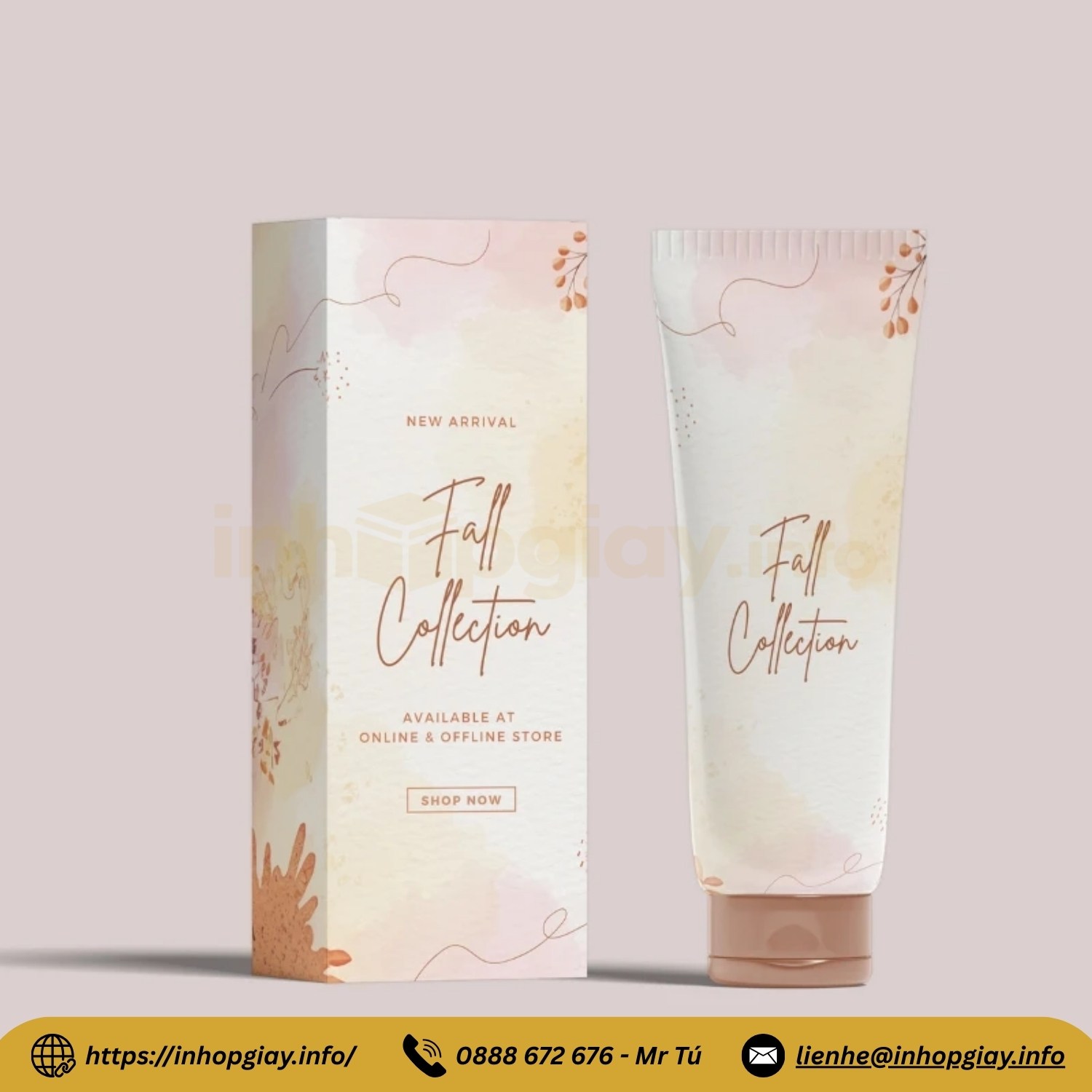 Mẫu hộp đựng mỹ phẩm nắp gài cao cấp