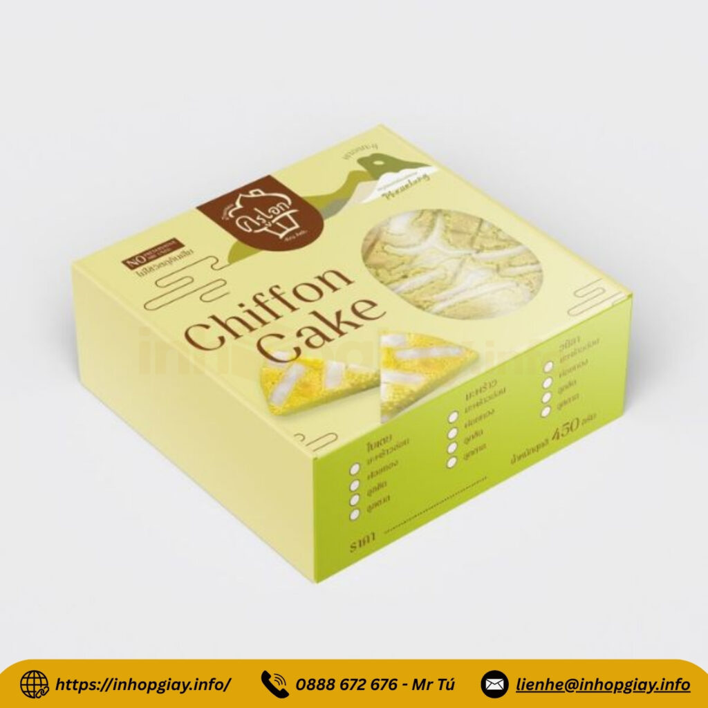 Hộp nắp gài đựng bánh Chiffon Cake