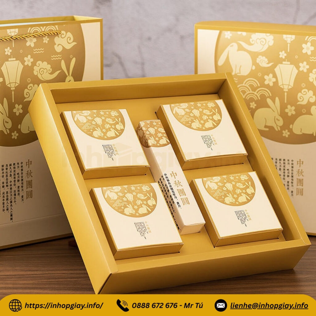 Hộp có 4 ngăn đựng bánh và kẹo sang trọng