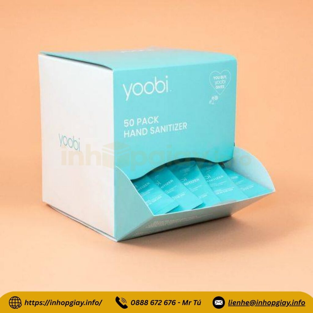 Mẫu hộp ivory in ấn sắc nét logo Yoobi