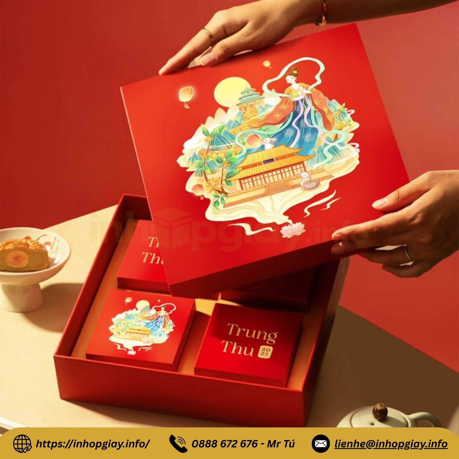 Giá in hộp đựng bánh Trung Thu chỉ từ 20.000đ/hộp