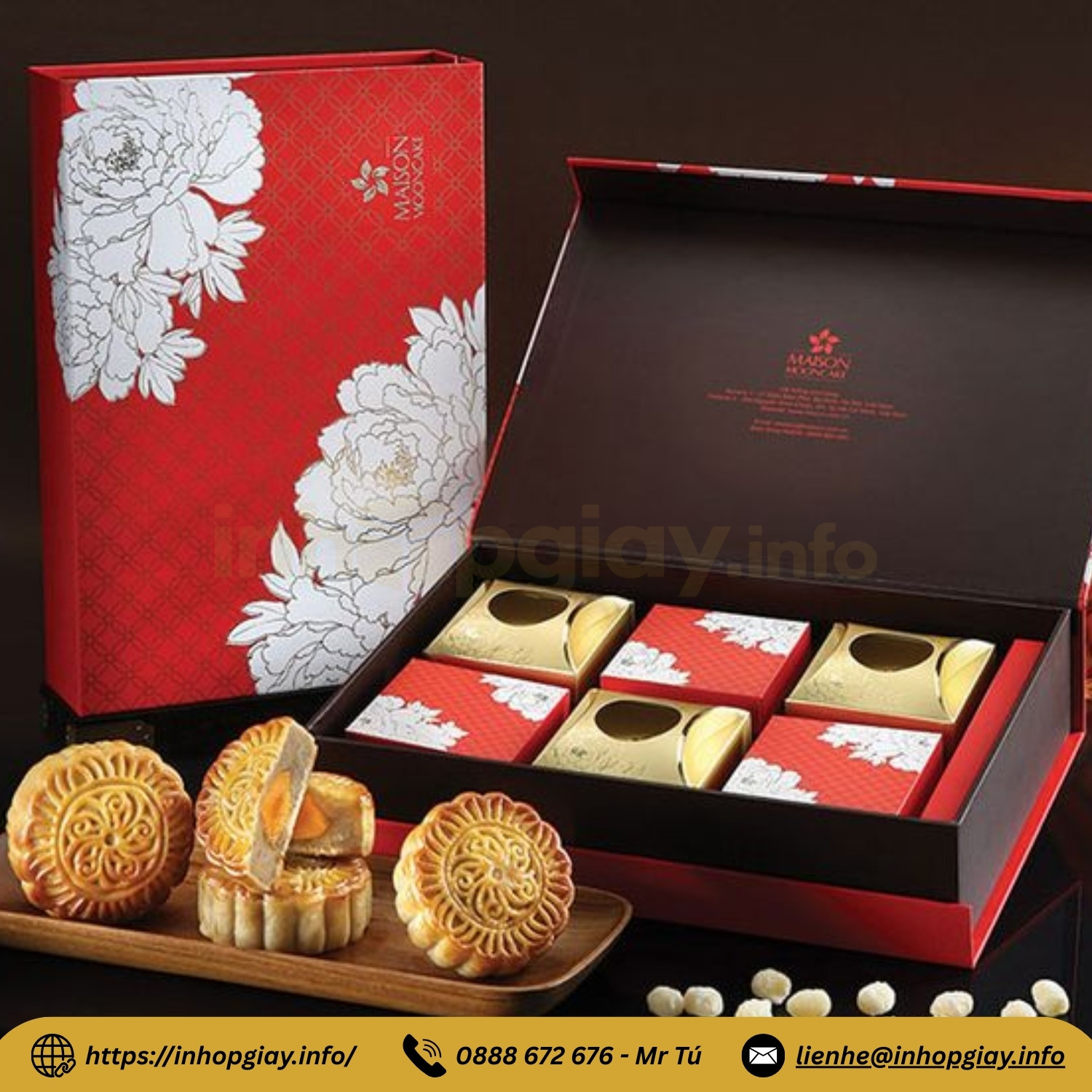 In hộp bánh Trung Thu cao cấp theo yêu cầu giúp tăng nhận diện và giá trị thương hiệu