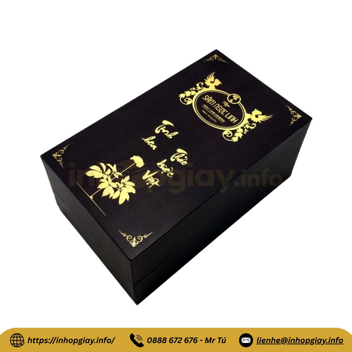 Ép kim logo giúp hộp cứng trang trọng và thẩm mỹ cao hơn