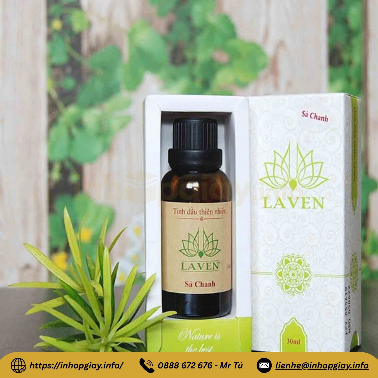 Mẫu hộp rút đựng chai tinh dầu cao cấp