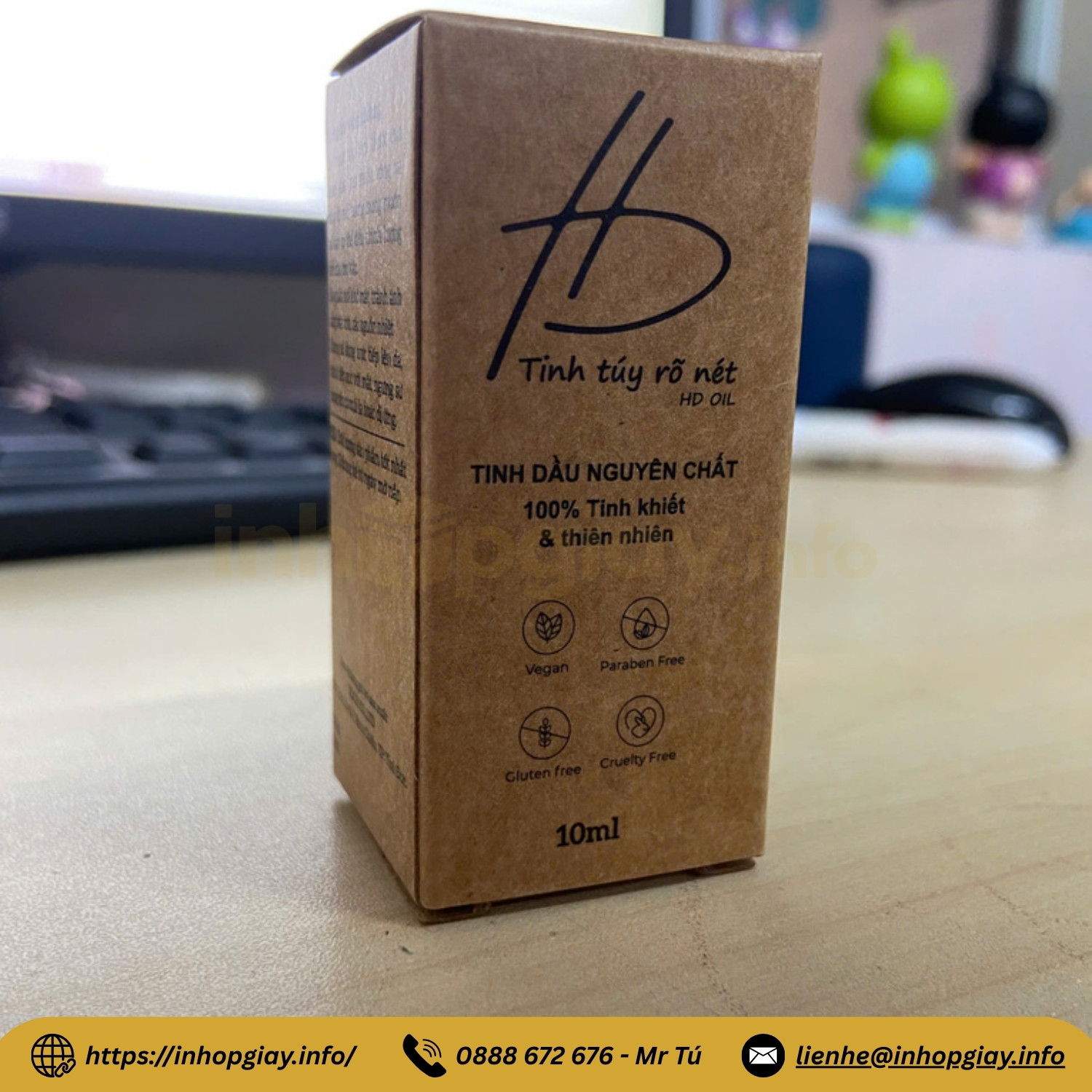 Chi phí in vỏ hộp đựng tinh dầu phụ thuộc vào chất liệu giấy