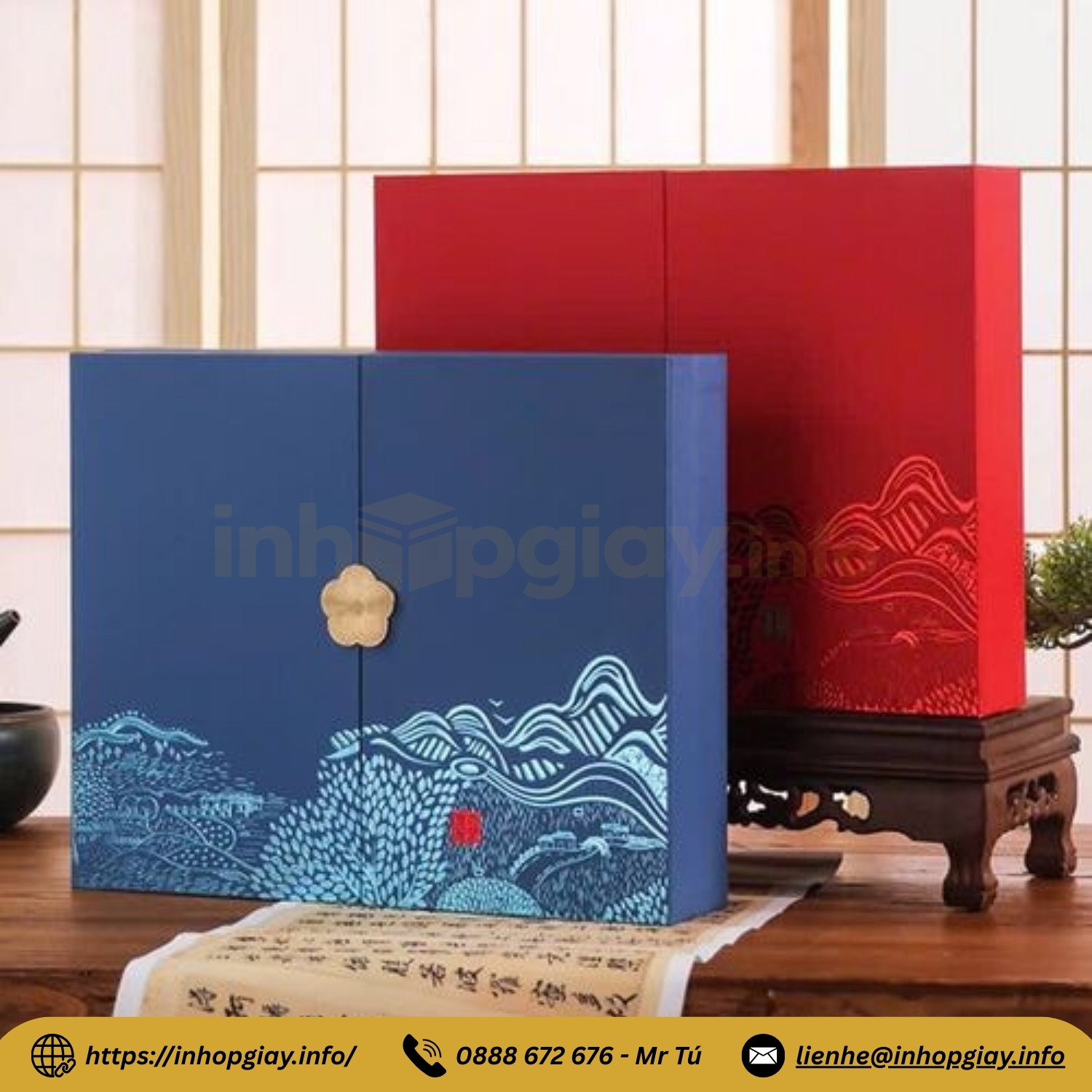 Hộp giấy cánh bướm có thiết kế sang trọng, tạo ấn tượng mạnh