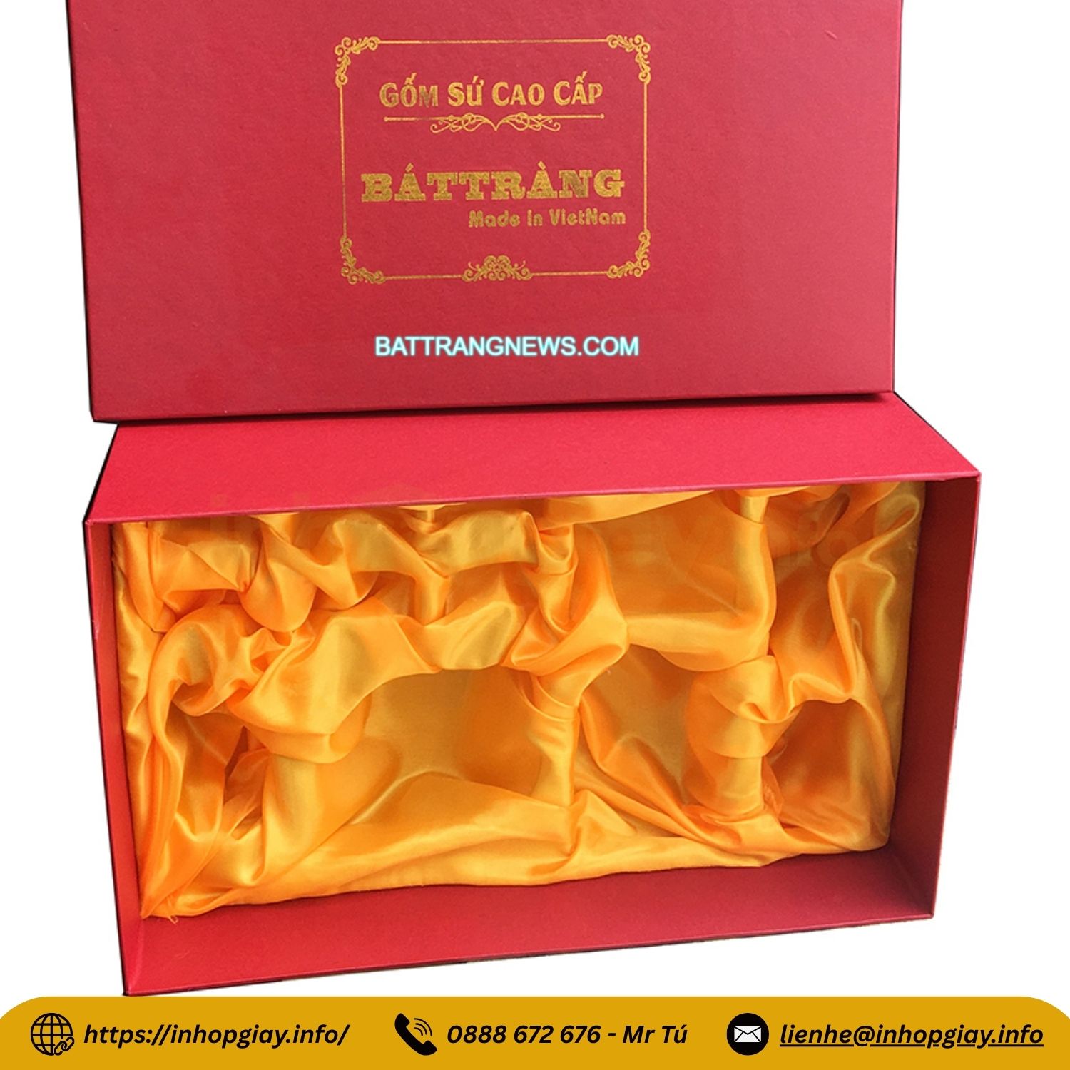 Xưởng sản xuất hộp xi lót lụa đựng ấm chén, ly sứ, bình hút lộc, quà tặng - Nhận từ 200 hộp