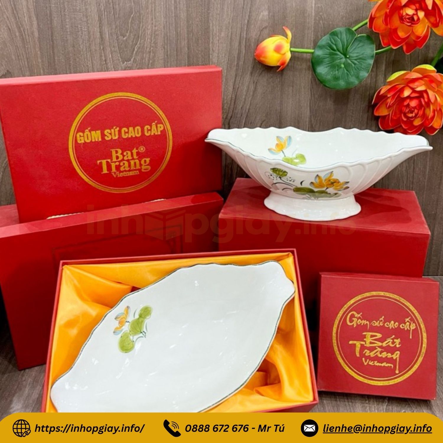 Xưởng sản xuất hộp xi lót lụa đựng ấm chén, ly sứ, bình hút lộc, quà tặng - Nhận từ 200 hộp