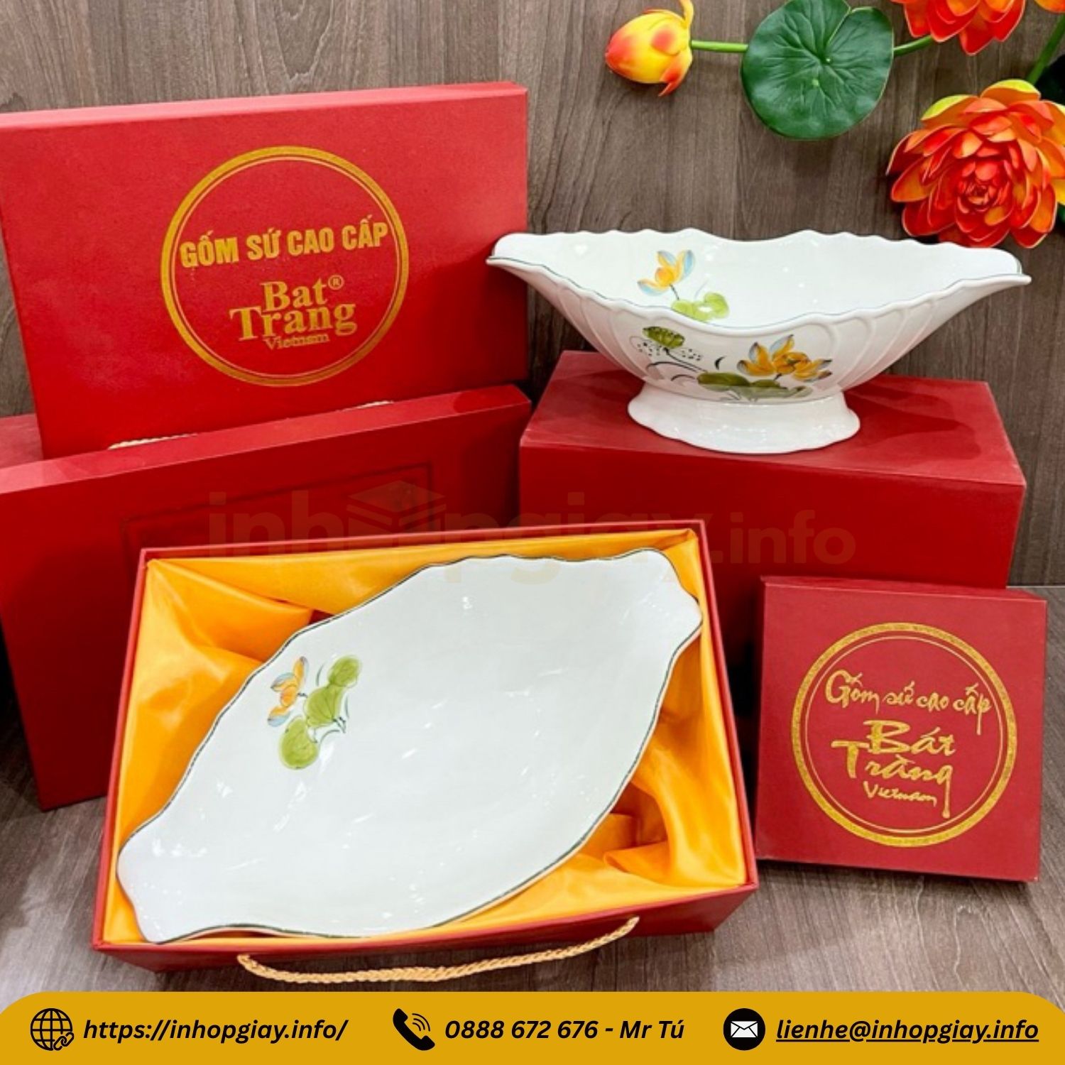 Xưởng sản xuất hộp xi lót lụa đựng ấm chén, ly sứ, bình hút lộc, quà tặng - Nhận từ 200 hộp