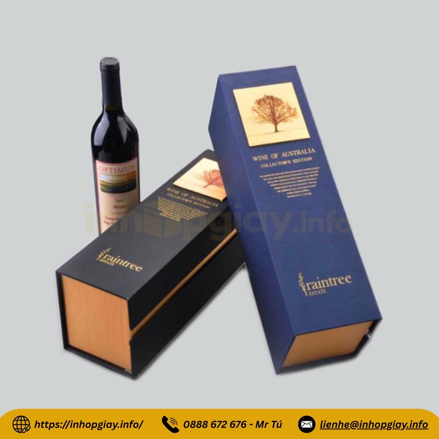 Xưởng in hộp giấy đựng rượu cao cấp - Nhận từ 200 hộp, thiết kế mẫu miễn phí