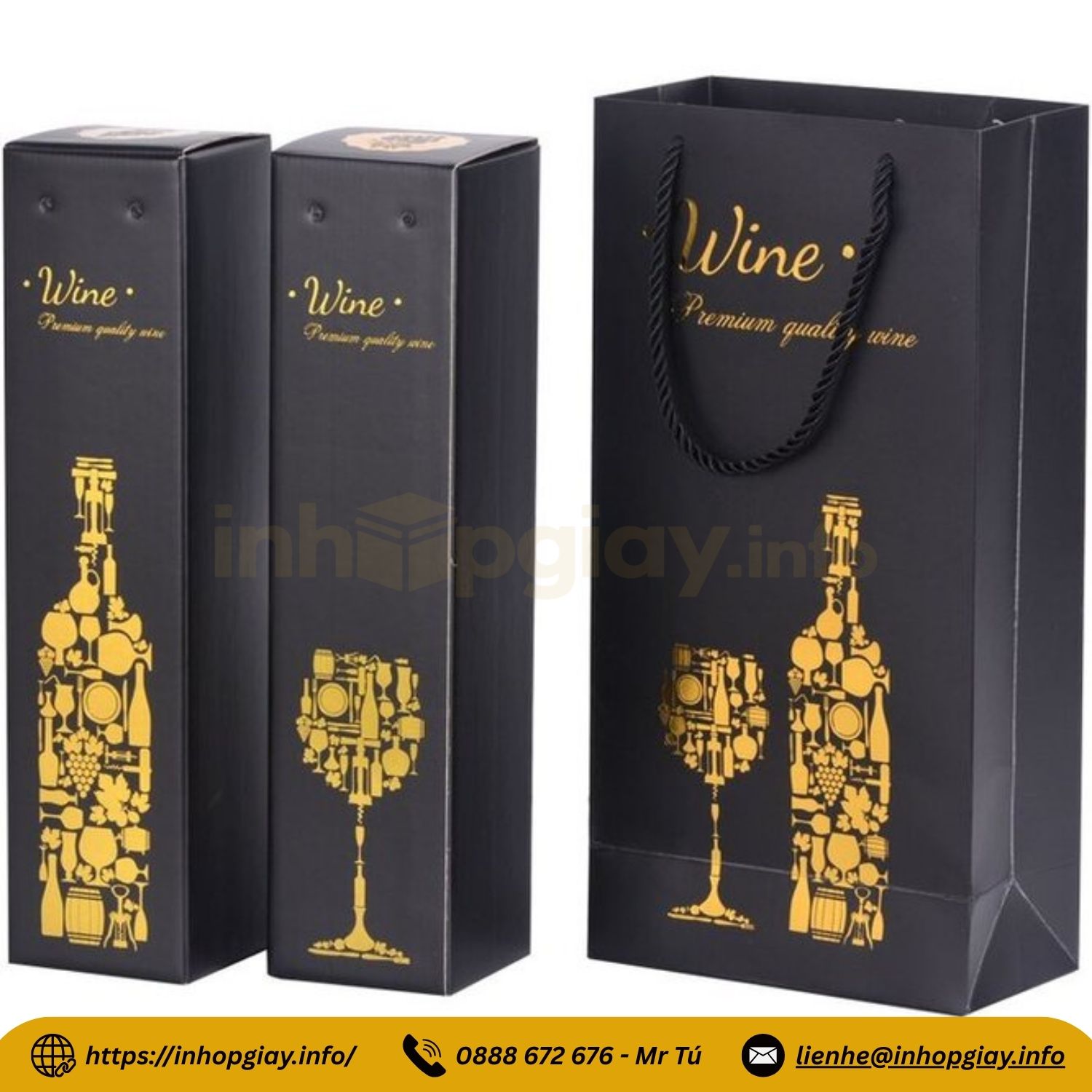 Xưởng in hộp giấy đựng rượu cao cấp - Nhận từ 200 hộp, thiết kế mẫu miễn phí