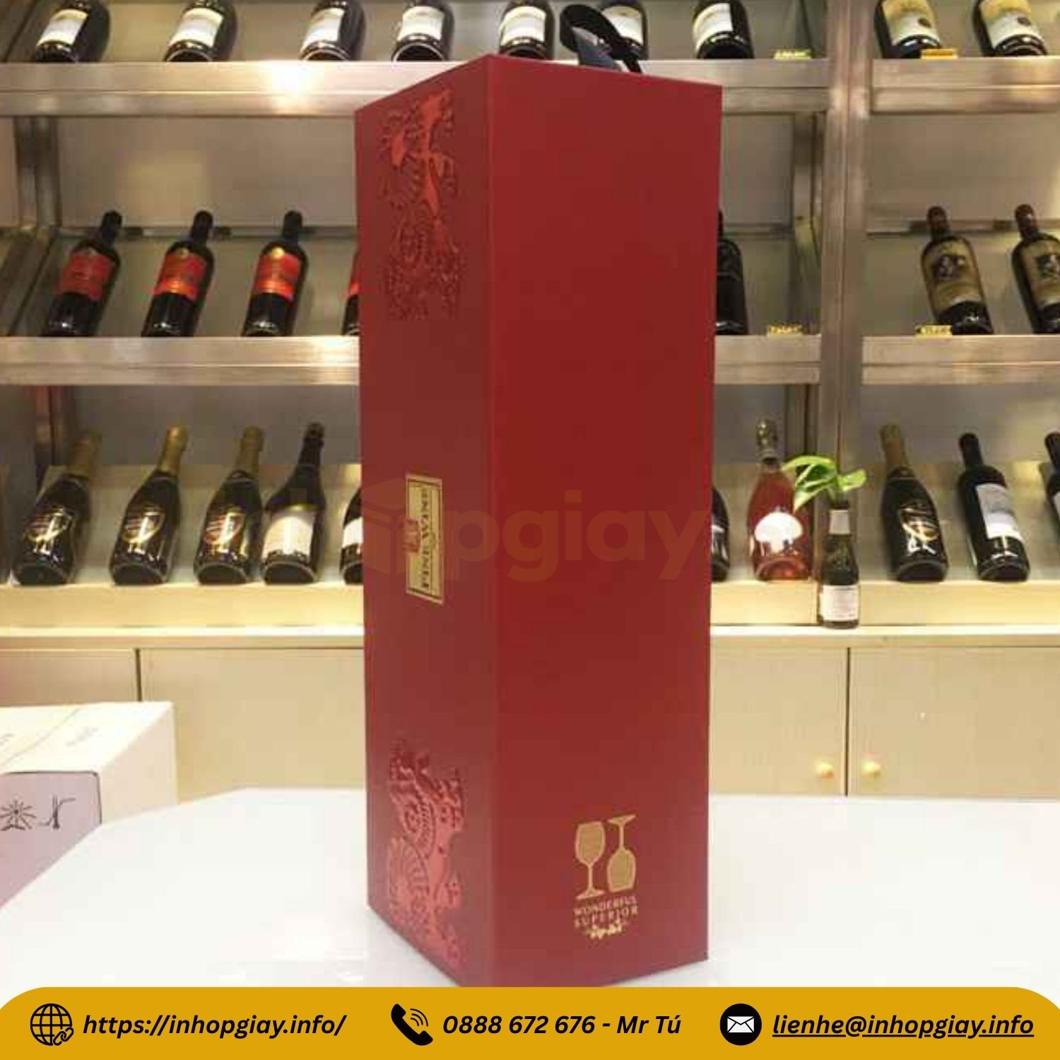 Xưởng in hộp giấy đựng rượu cao cấp - Nhận từ 200 hộp, thiết kế mẫu miễn phí