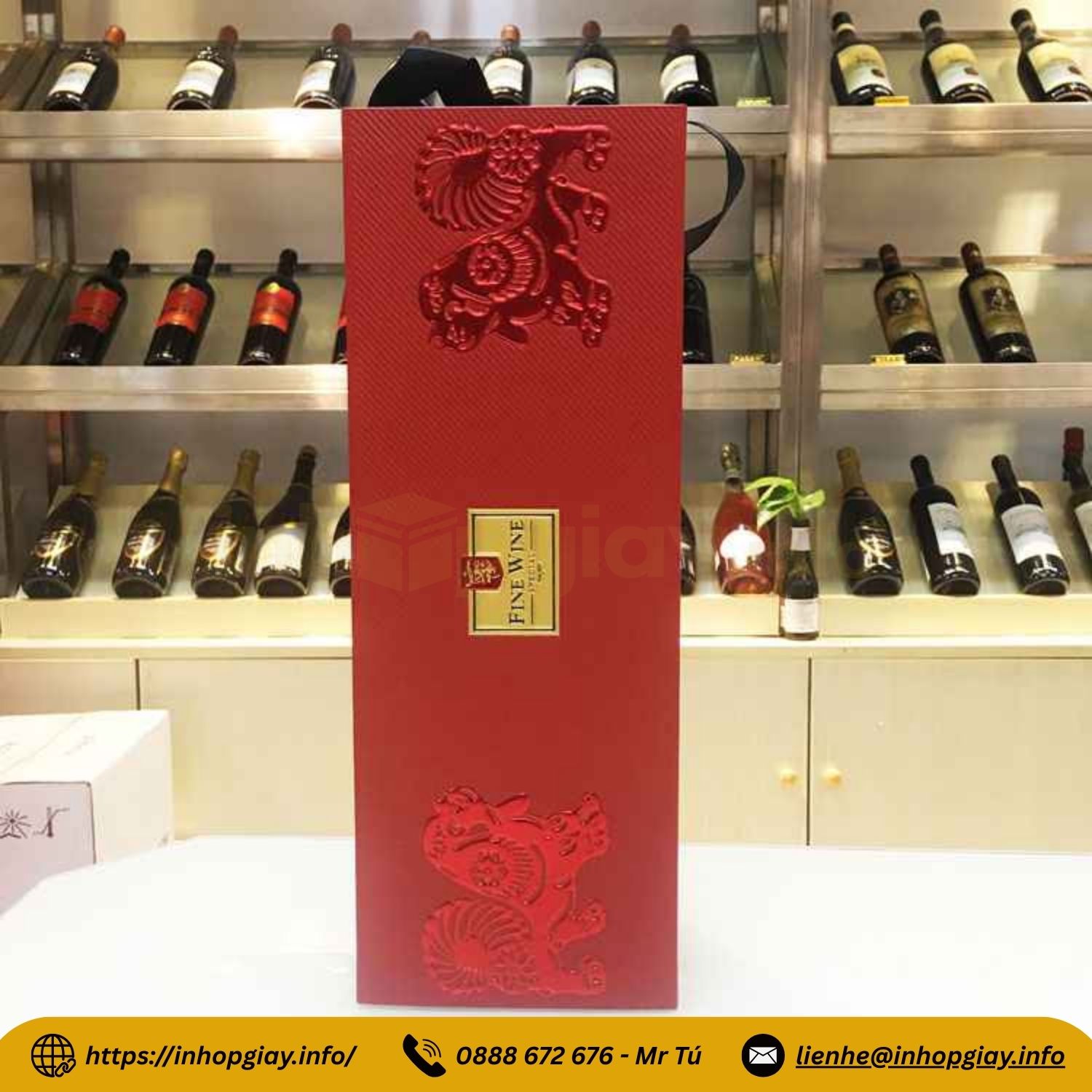 Xưởng in hộp giấy đựng rượu cao cấp - Nhận từ 200 hộp, thiết kế mẫu miễn phí