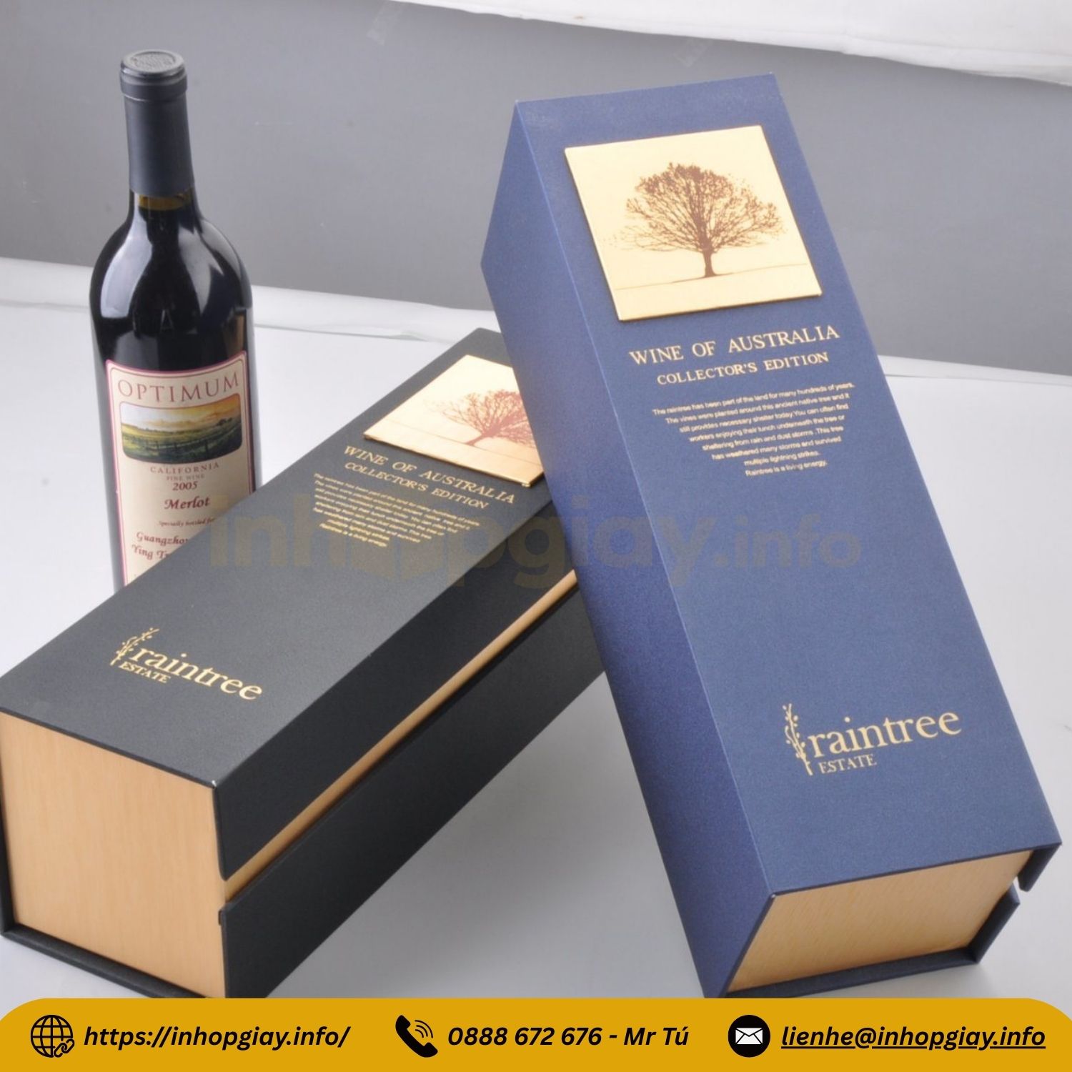 Xưởng in hộp giấy đựng rượu cao cấp - Nhận từ 200 hộp, thiết kế mẫu miễn phí