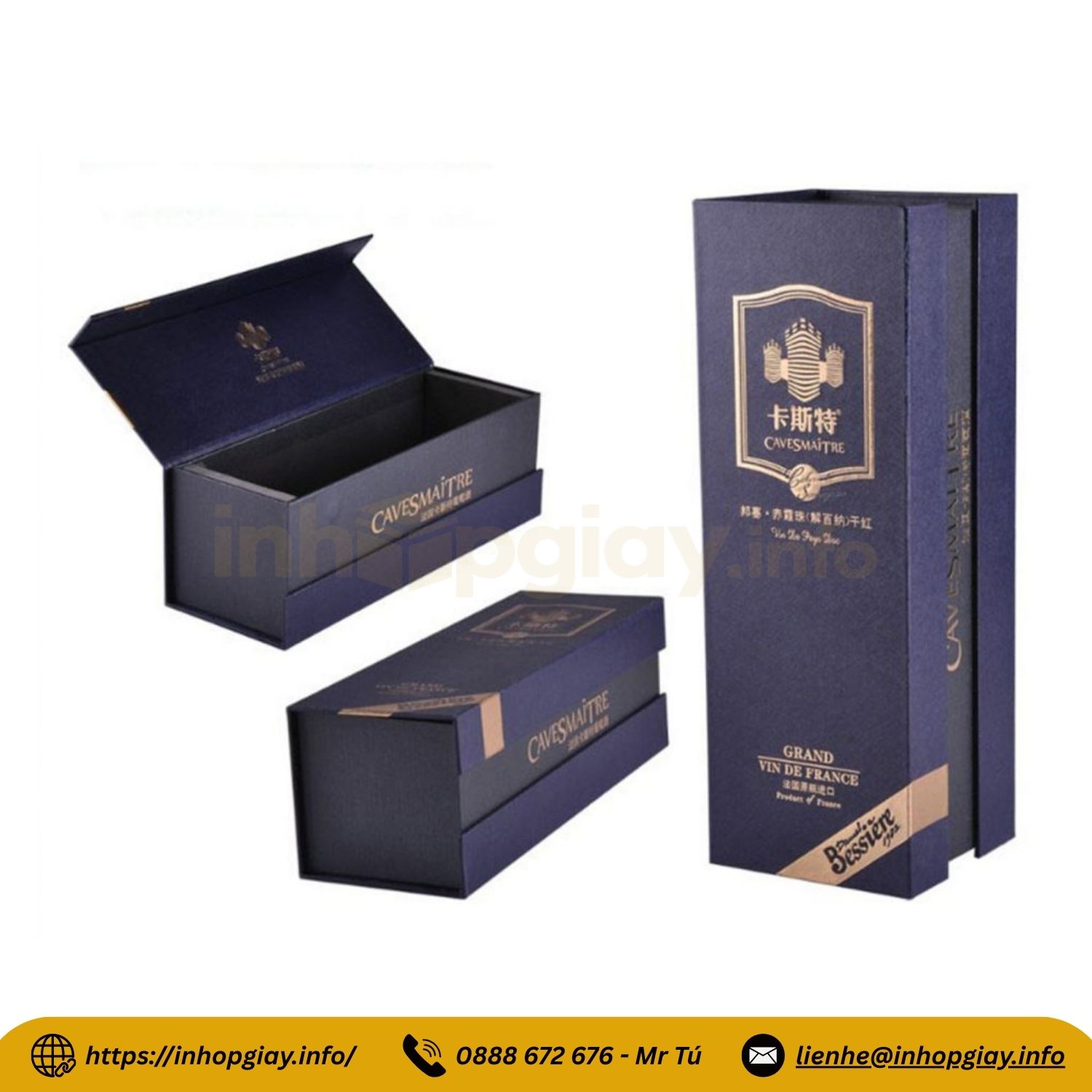 Xưởng in hộp giấy đựng rượu cao cấp - Nhận từ 200 hộp, thiết kế mẫu miễn phí