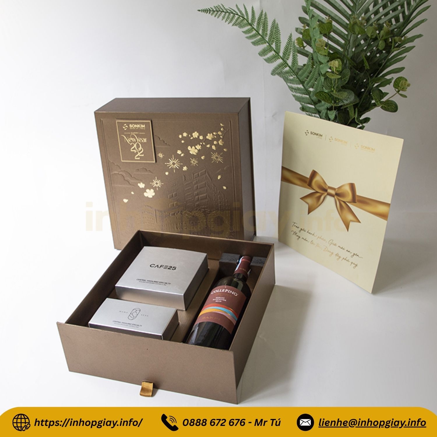 Xưởng in hộp giấy đựng rượu cao cấp - Nhận từ 200 hộp, thiết kế mẫu miễn phí