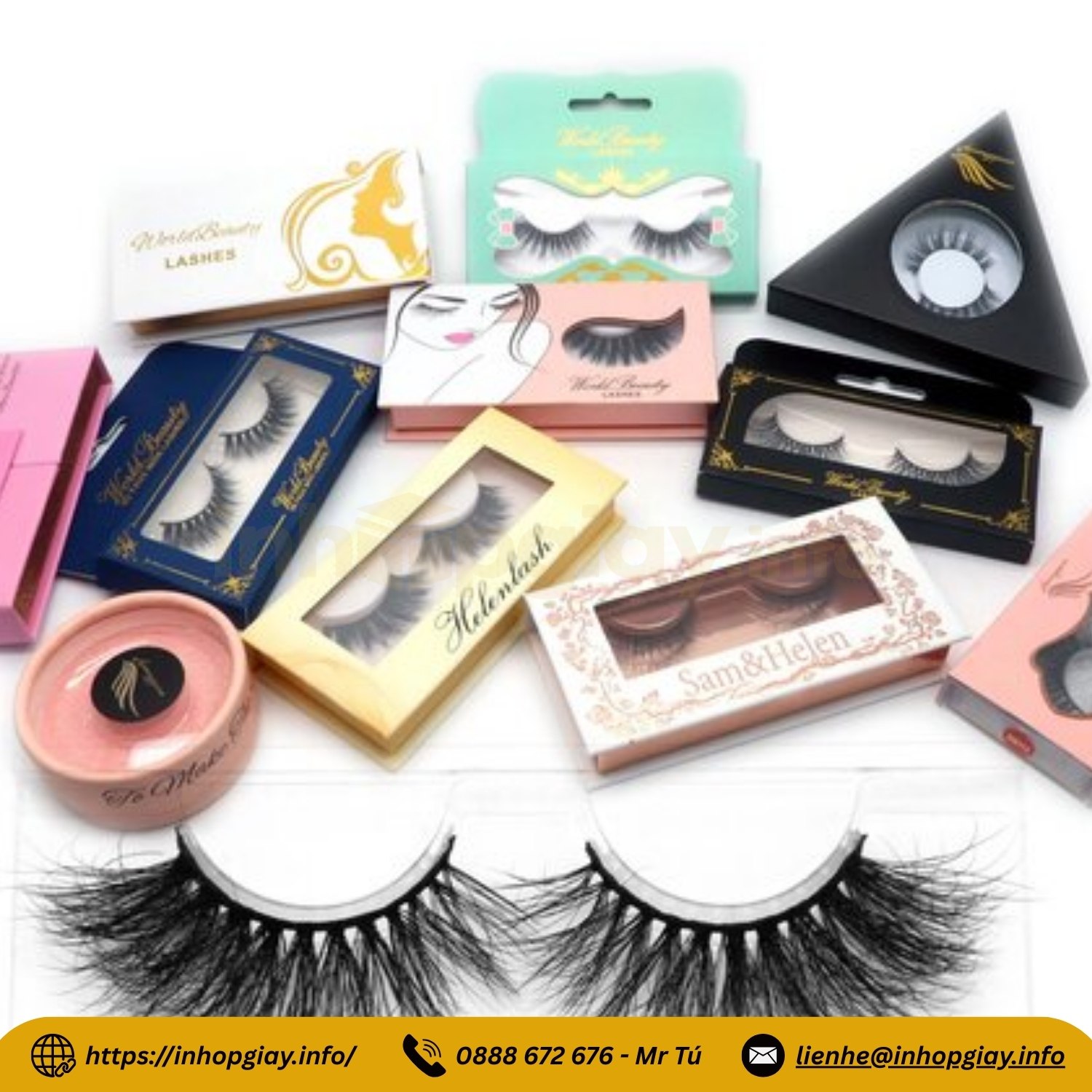 Xưởng sản xuất hộp giấy đựng mi giả, nhận từ 200 hộp, báo giá nhanh trong 2 giờ