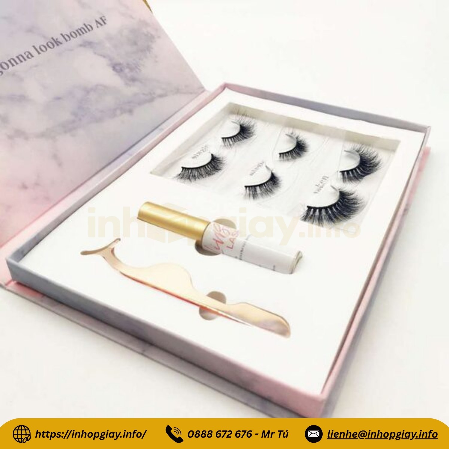 Hộp cứng cao cấp đựng set lông mi giả và chuốt mi