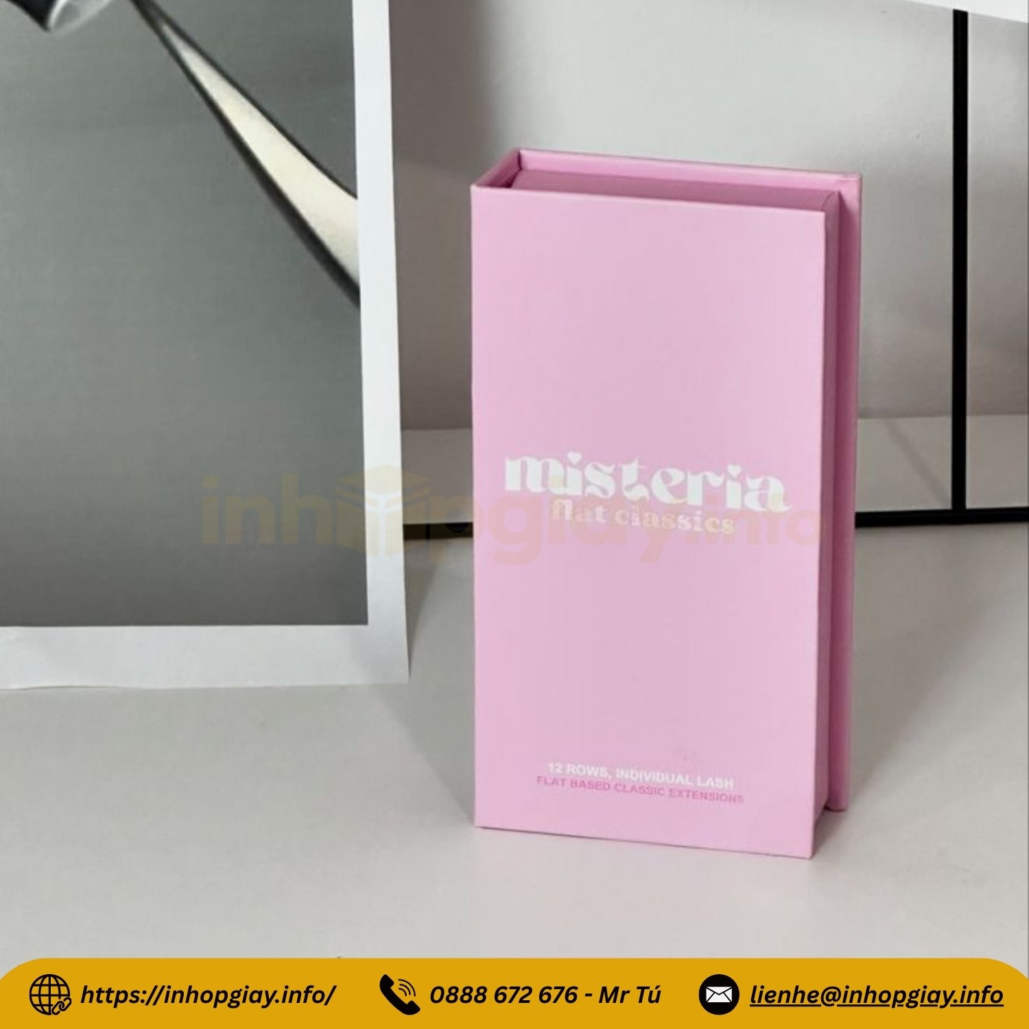 Xưởng sản xuất hộp giấy đựng mi giả, nhận từ 200 hộp, báo giá nhanh trong 2 giờ