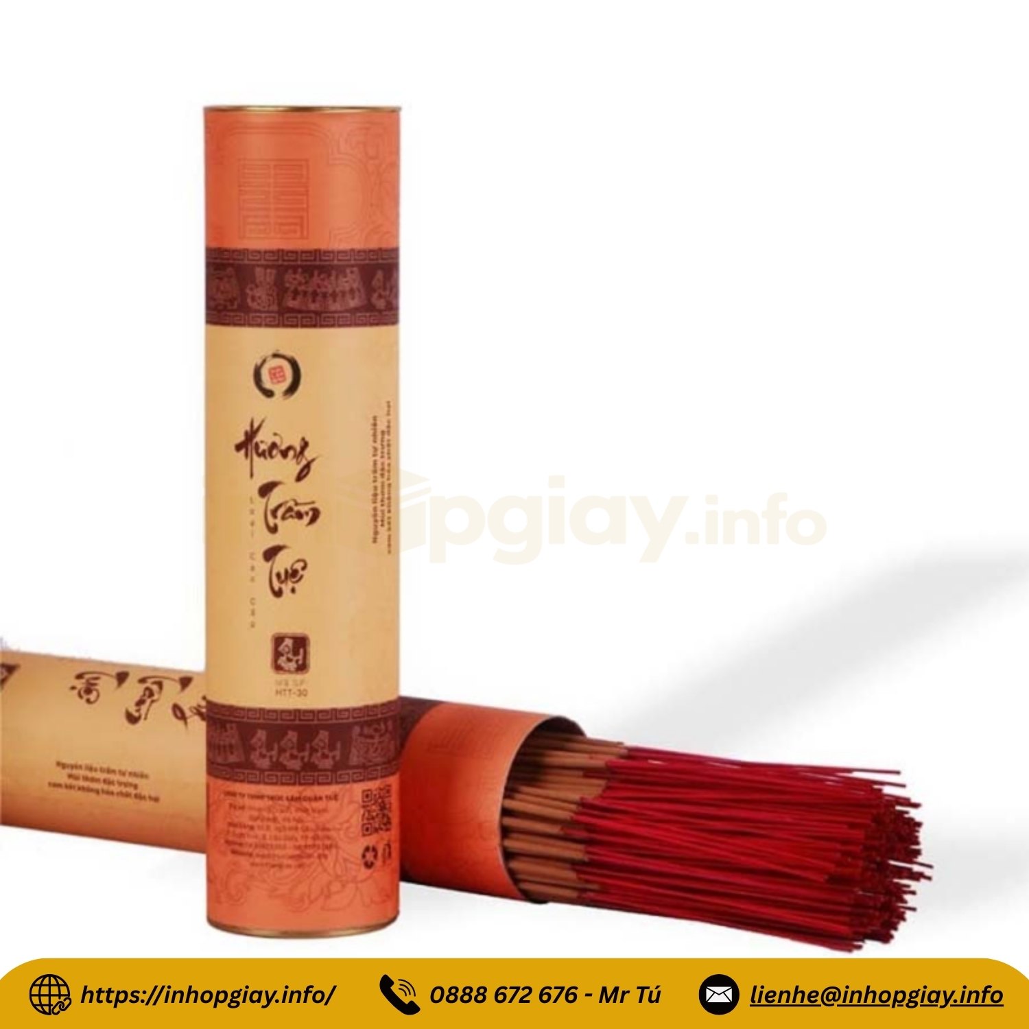 Xưởng in hộp giấy đựng nhang, hộp trầm hương theo yêu cầu - Nhận từ 200 hộp