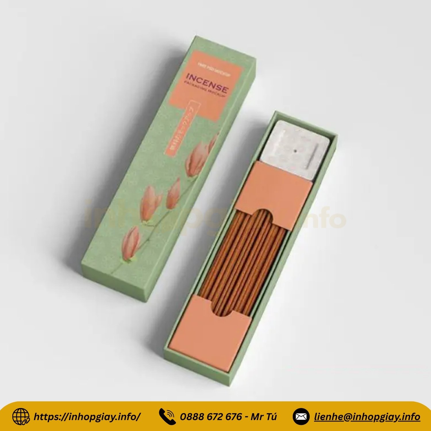 Xưởng in hộp giấy đựng nhang, hộp trầm hương theo yêu cầu - Nhận từ 200 hộp