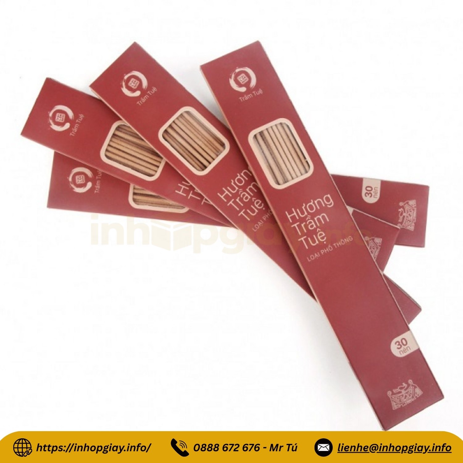 Xưởng in hộp giấy đựng nhang, hộp trầm hương theo yêu cầu - Nhận từ 200 hộp