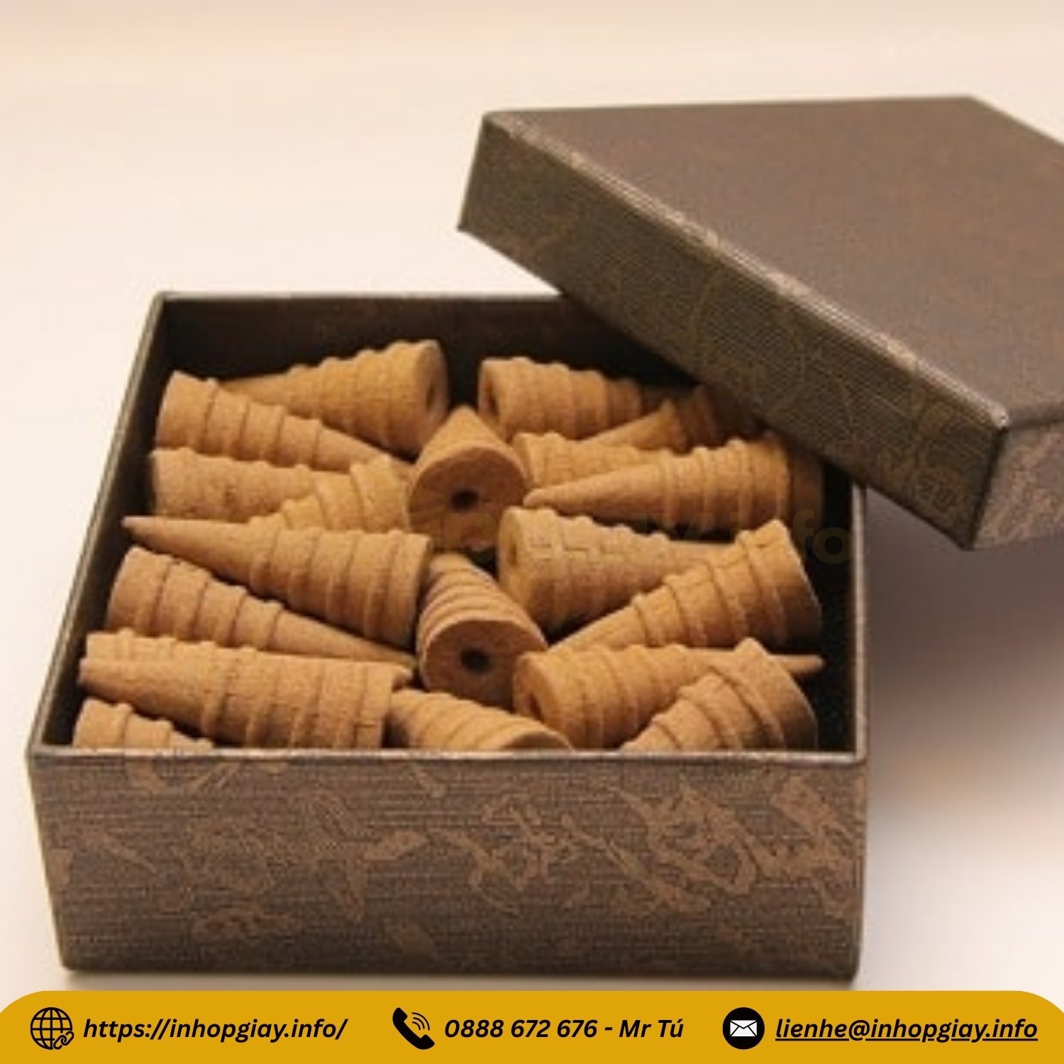 Xưởng in hộp giấy đựng nhang, hộp trầm hương theo yêu cầu - Nhận từ 200 hộp