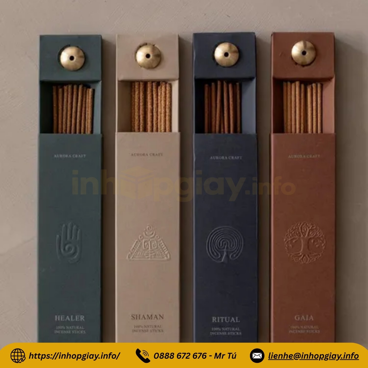 Xưởng in hộp giấy đựng nhang, hộp trầm hương theo yêu cầu - Nhận từ 200 hộp