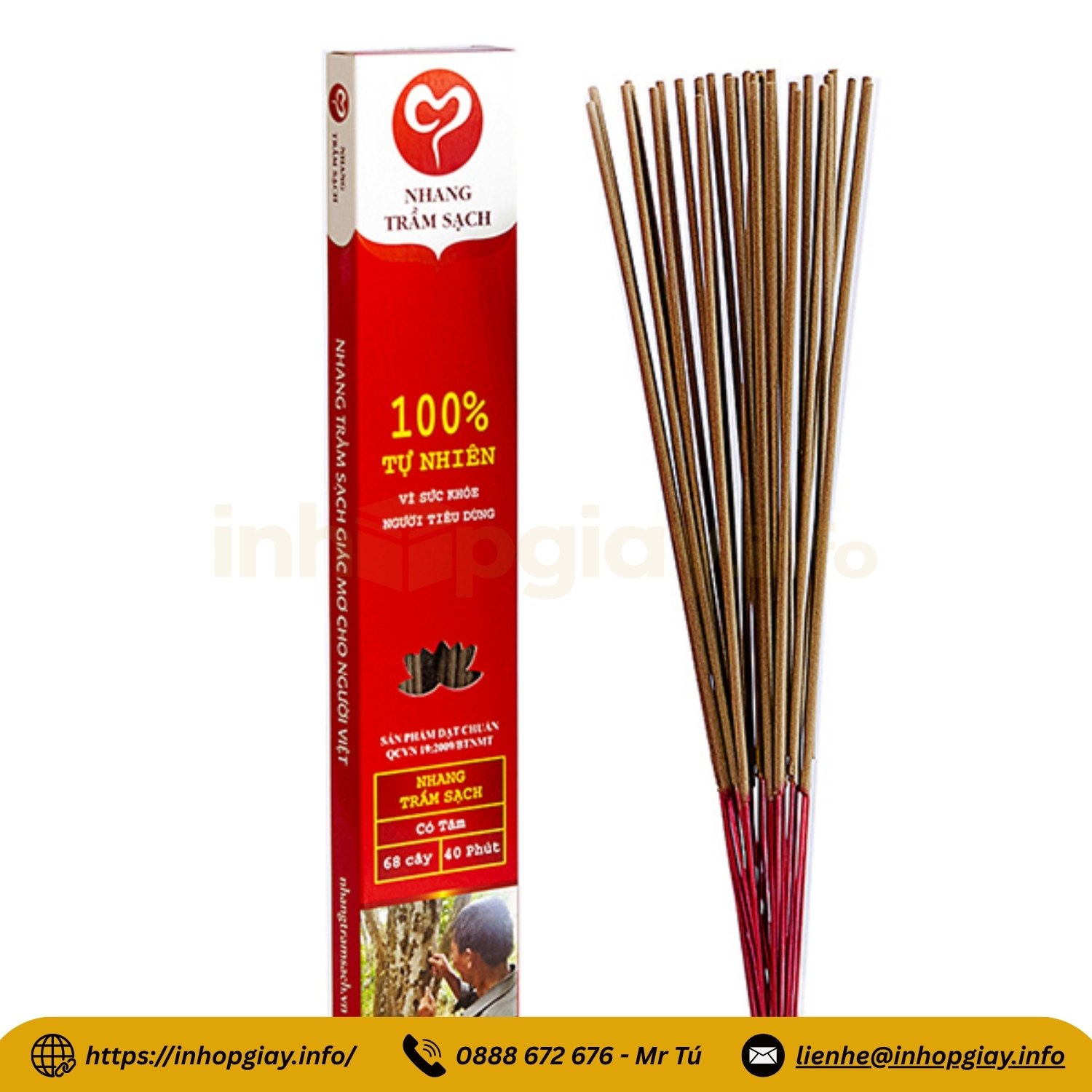 Xưởng in hộp giấy đựng nhang, hộp trầm hương theo yêu cầu - Nhận từ 200 hộp