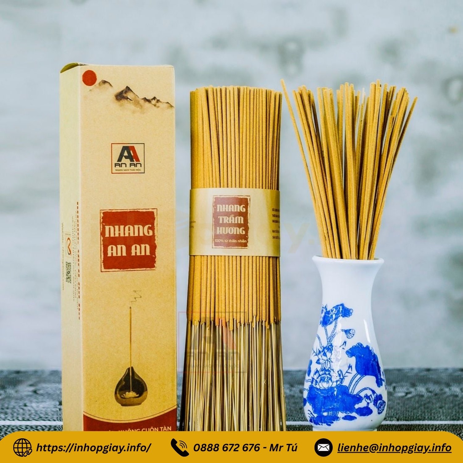 Xưởng in hộp giấy đựng nhang, hộp trầm hương theo yêu cầu - Nhận từ 200 hộp