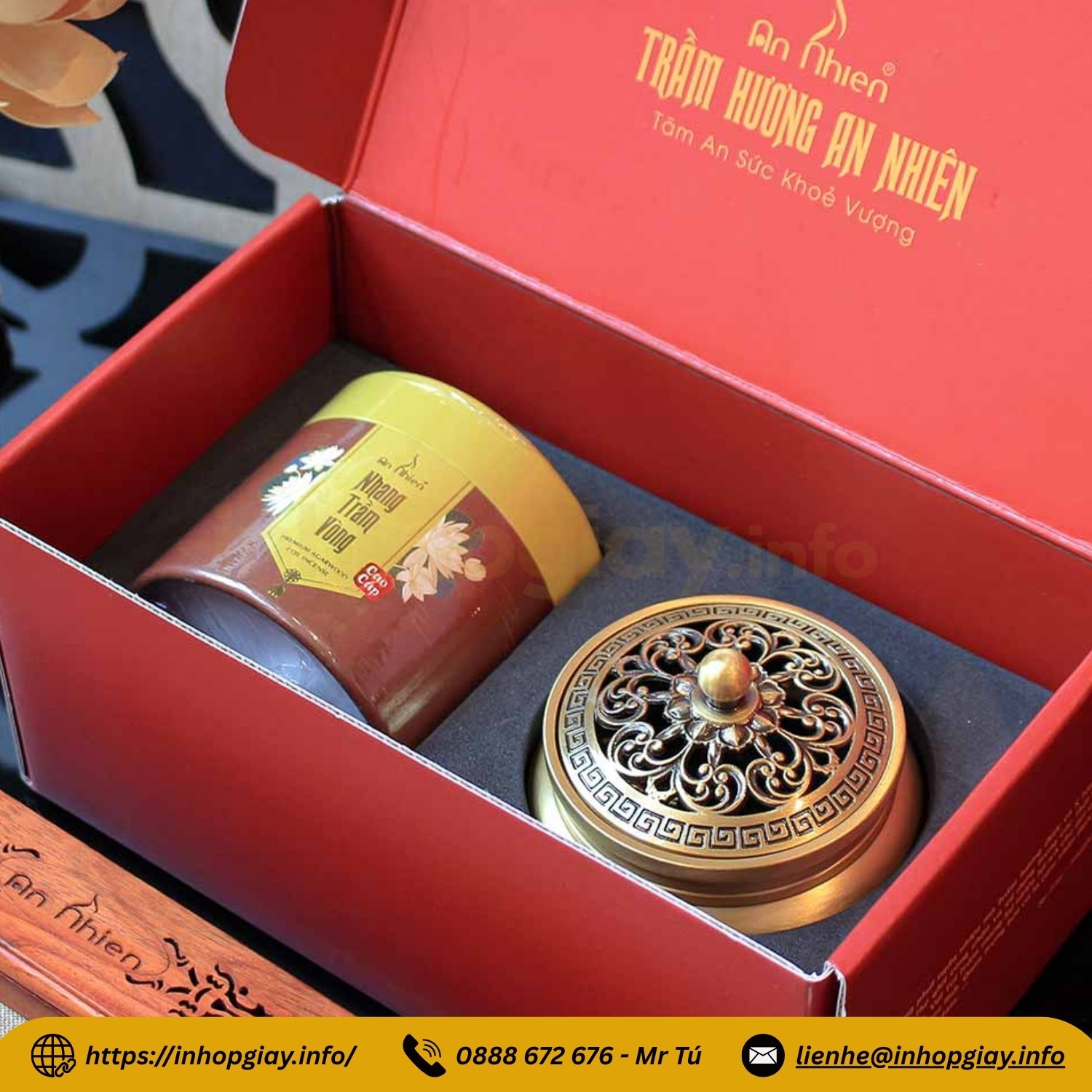 Xưởng in hộp giấy đựng nhang, hộp trầm hương theo yêu cầu - Nhận từ 200 hộp