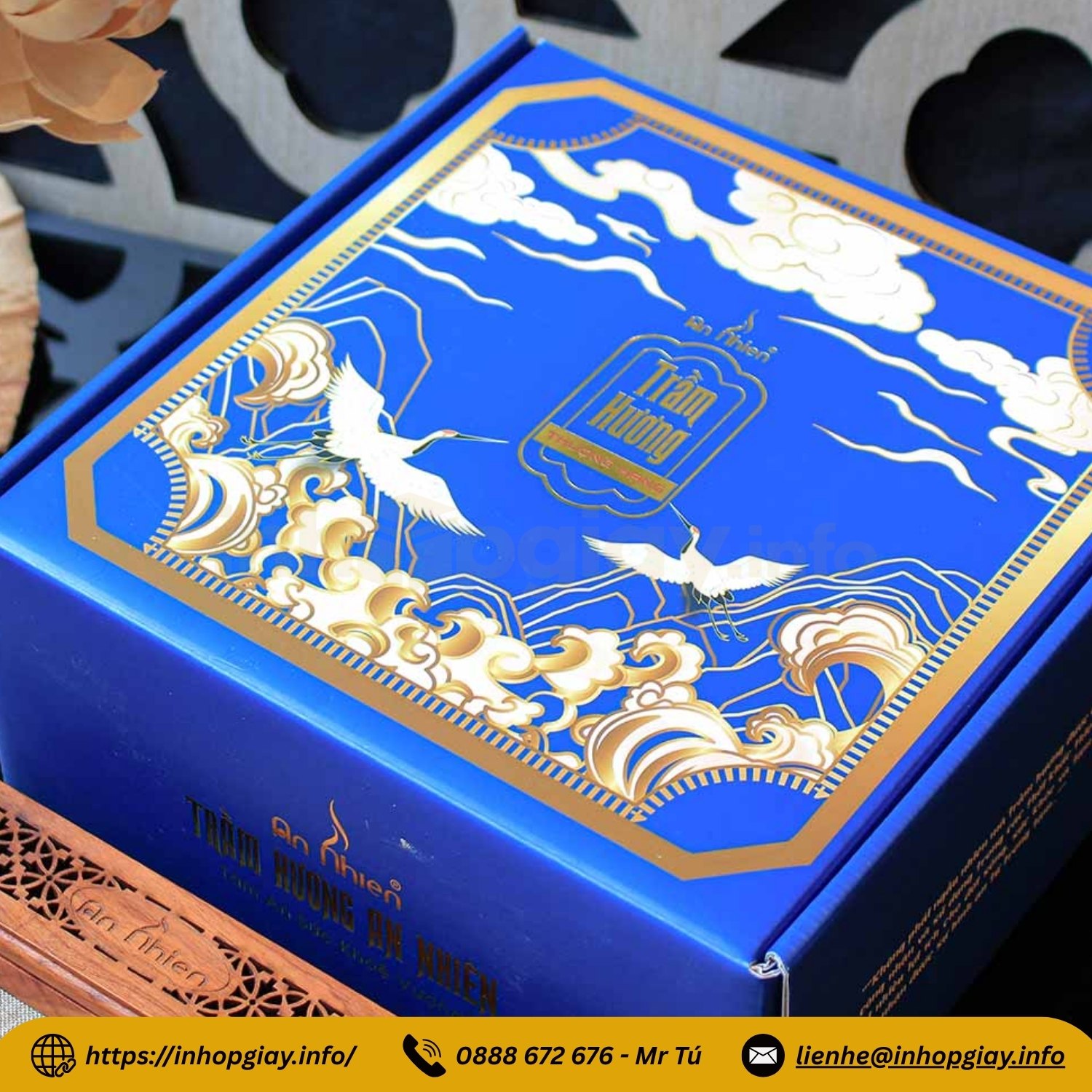 Xưởng in hộp giấy đựng nhang, hộp trầm hương theo yêu cầu - Nhận từ 200 hộp