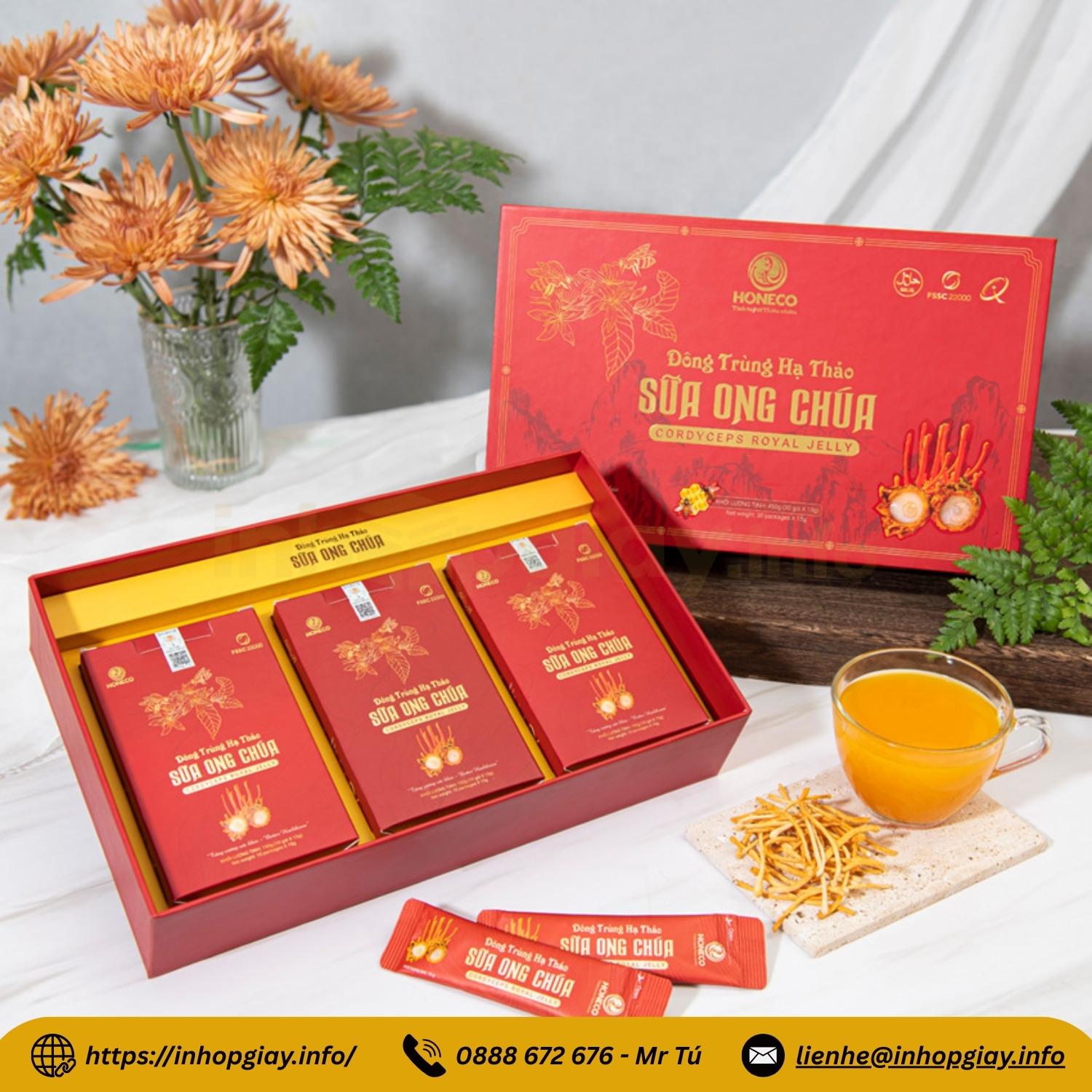 Xưởng in hộp đông trùng hạ thảo theo yêu cầu - Nhận từ 200 hộp, chiết khấu cao