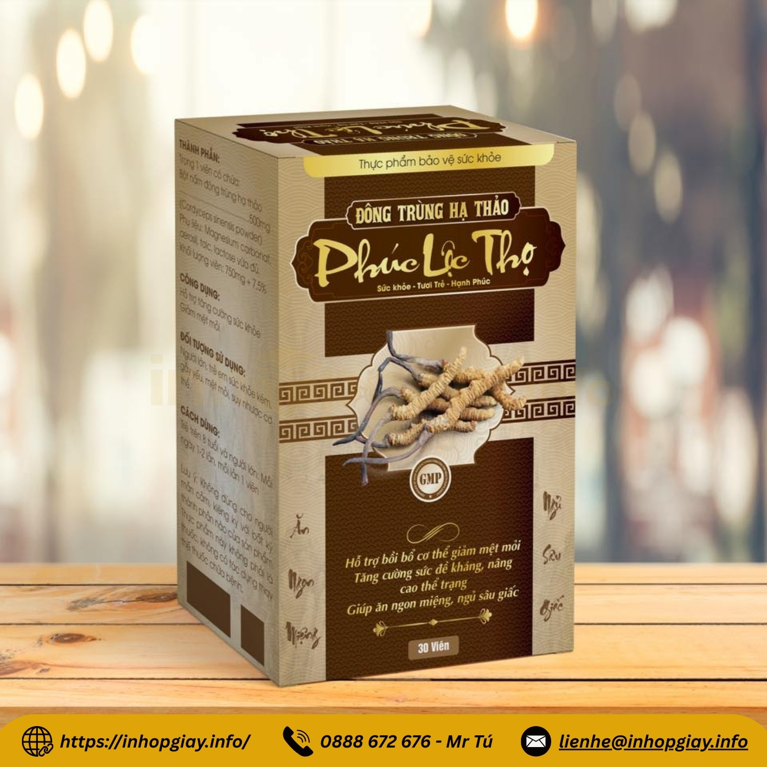 Xưởng in hộp đông trùng hạ thảo theo yêu cầu - Nhận từ 200 hộp, chiết khấu cao